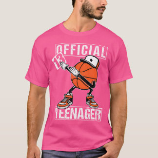 Official Teenager 13Th Birthday Boy Funny Basketba T-Shirt