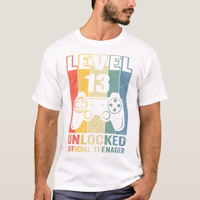 Official Teenager 13Th Birthday Gift Level 13 Unlo T-Shirt (Front)