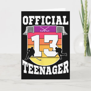 Official Teenager 13th Birthday Ice Hockey Boy 13 Card