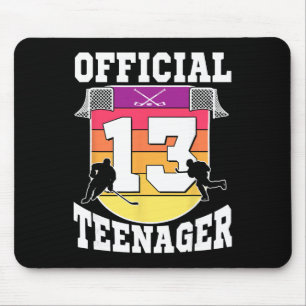 Official Teenager 13th Birthday Ice Hockey Boy 13  Mouse Pad