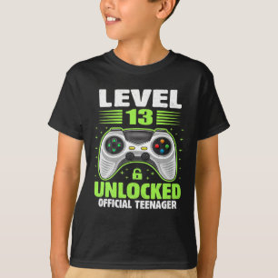 Official Teenager 13th Birthday Level 13 Unlocked T-Shirt