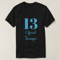 Official Teenager 13th Birthday Sky Blue Black