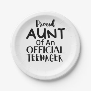 official teenager aunt 13th birthday paper plate