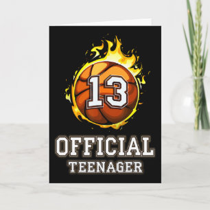 Official Teenager Bysketbyll 13th Birthday Gift  Card