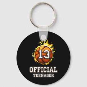 Official Teenager Bysketbyll 13th Birthday Gift Keychain