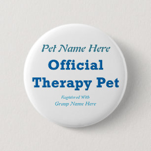 Official Therapy Pet 2 Inch Round Button