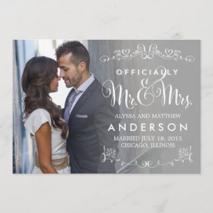 Official Titles Wedding Announcement - Grey