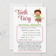 Official Tooth Fairy Receipt Certificate