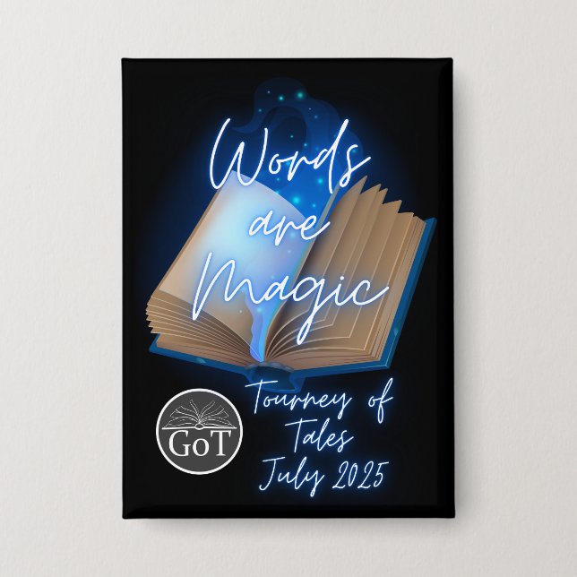 Official Tourney of Tales July 2025 Button (Front)