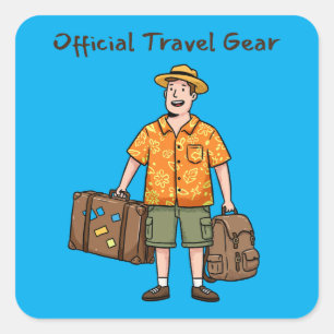 Official Travel Gear Fun Travel Lover  Square Sticker
