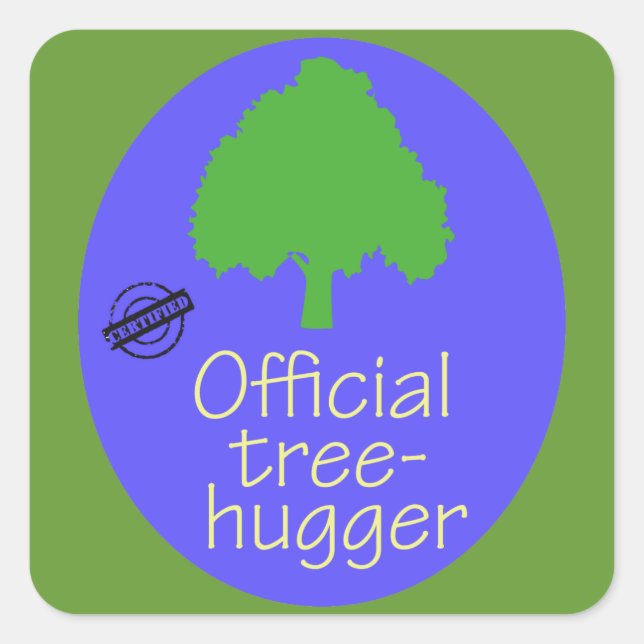 Official Tree-Hugger Square Sticker (Front)