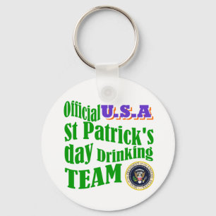 Official U.S.A St Patrick's drinking team Keychain