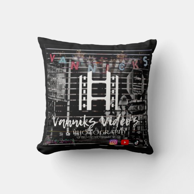 Official Van Fan Throw Pillow_VenniceLogo Throw Pillow (Front)