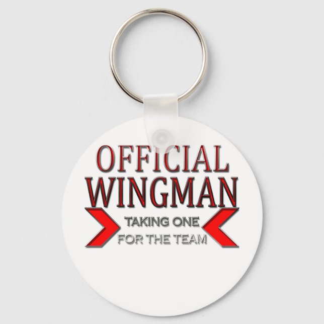 Official WingMan Taking One For The Team Red Keychain (Front)