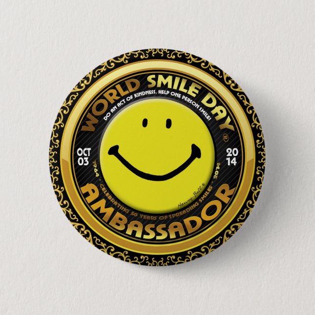 Official World Smile Day® 2014 Ambassador Button (Front)