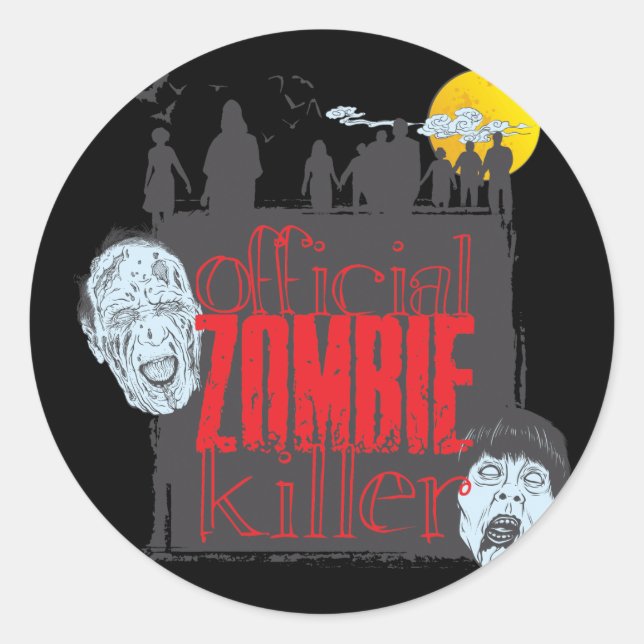 Official Zombie Killer Classic Round Sticker (Front)