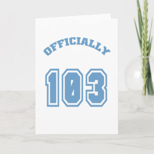 Officially 103 card