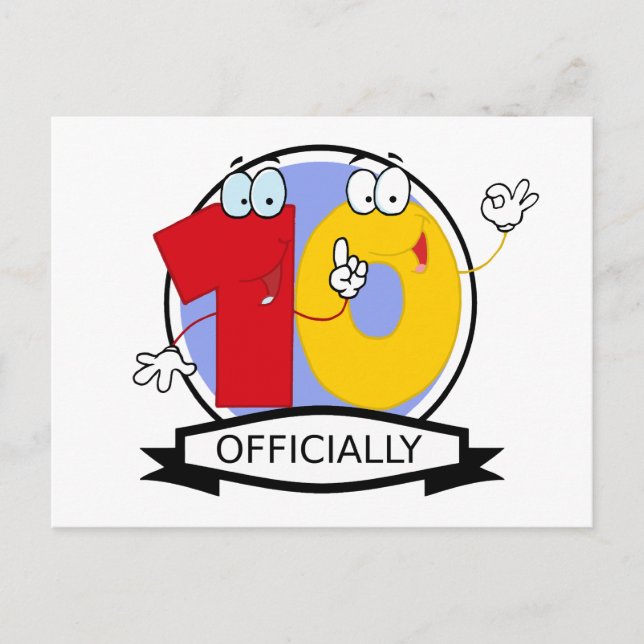 Officially 10 Birthday Banner Postcard (Front)