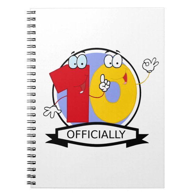 Officially 10 Birthday Logo Notebook (Front)
