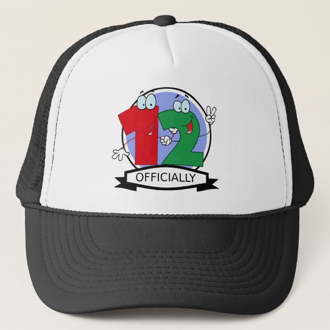 Officially 12 Birthday Logo Trucker Hat (Front)