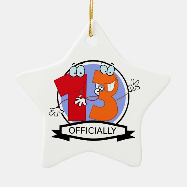 Officially 13 Birthday Banner Ceramic Ornament (Front)
