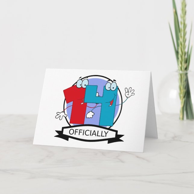 Officially 14 Birthday Logo Card (Front)