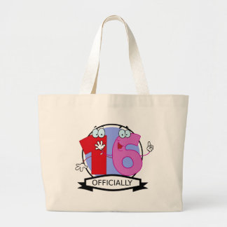 Officially 16 Birthday Logo Large Tote Bag