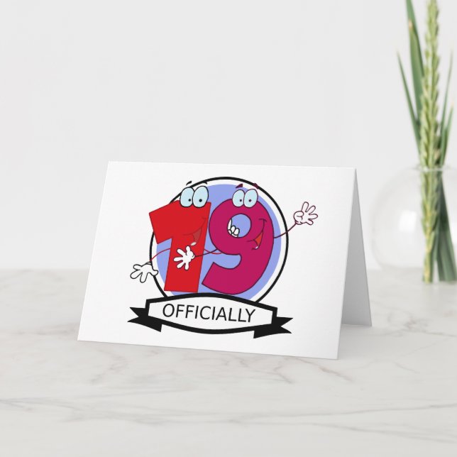 Officially 19 Birthday Banner Card (Front)