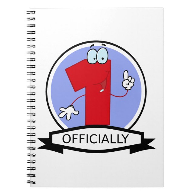 Officially 1 Birthday Banner Notebook (Front)