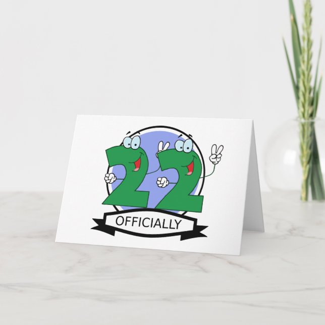Officially 22 Birthday Banner Card (Front)