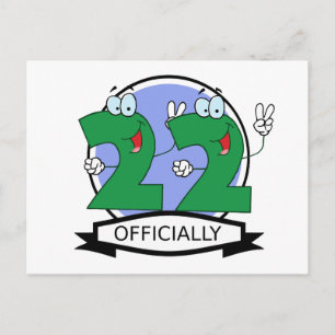 Officially 22 Birthday Logo Postcard