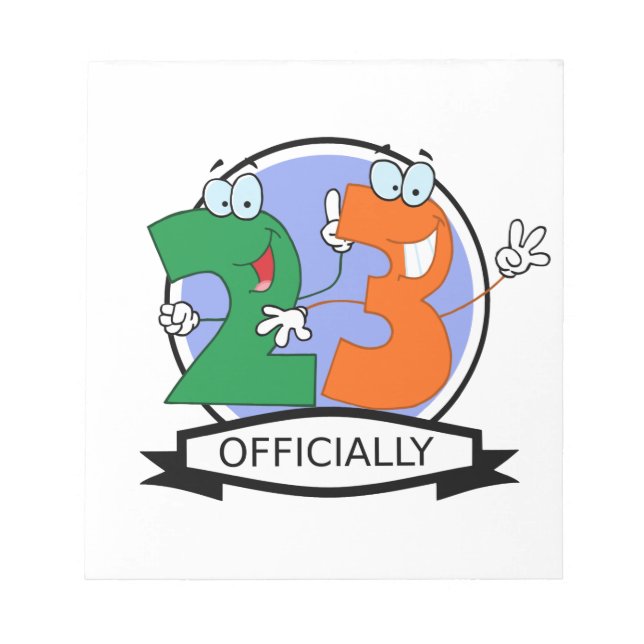 Officially 23 Birthday Logo Notepad (Front)