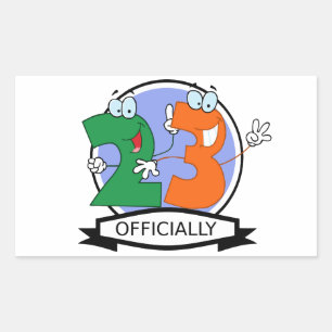 Officially 23 Birthday Logo Sticker