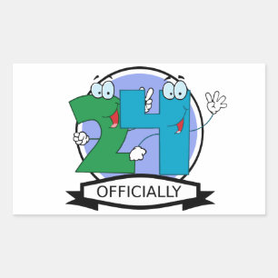 Officially 24 Birthday Logo Sticker