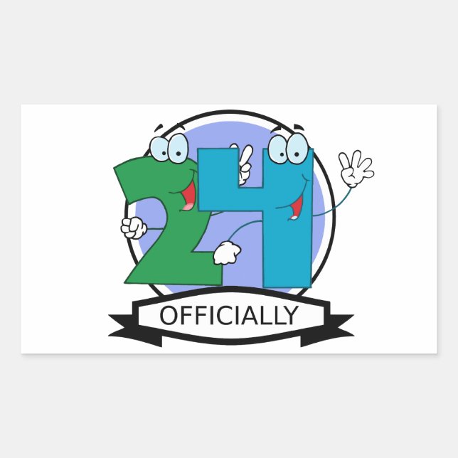 Officially 24 Birthday Logo Sticker (Front)