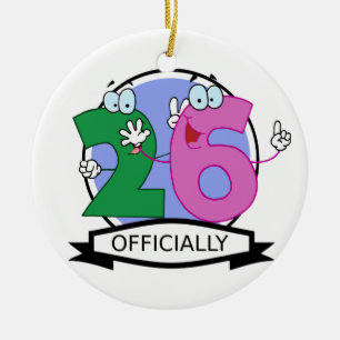 Officially 26 Birthday Banner Ceramic Ornament