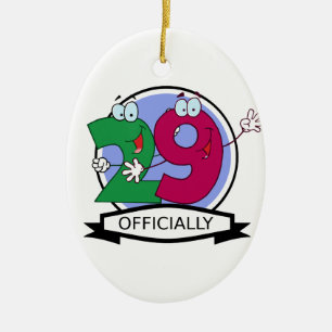 Officially 29 Birthday Logo Ceramic Ornament
