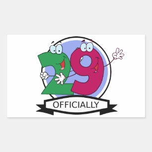 Officially 29 Birthday Logo Sticker