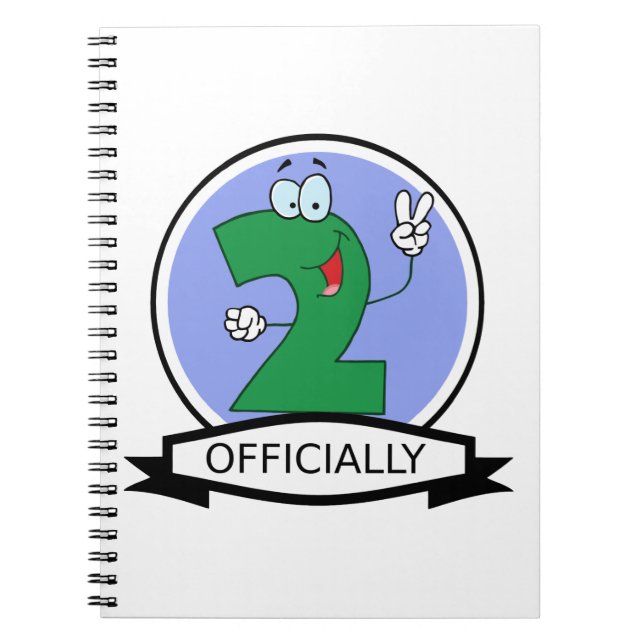 Officially 2 Birthday Banner Notebook (Front)