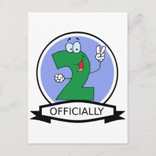 Officially 2 Birthday Banner Postcard