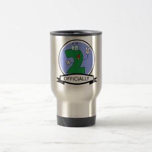 Officially 2 Birthday Banner Travel Mug