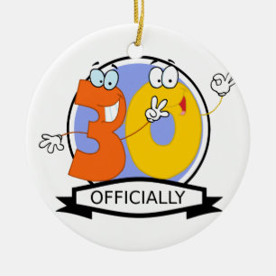 Officially 30 Birthday Banner Ceramic Ornament