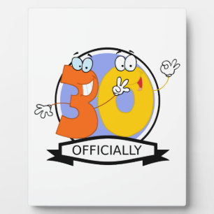 Officially 30 Birthday Logo Plaque