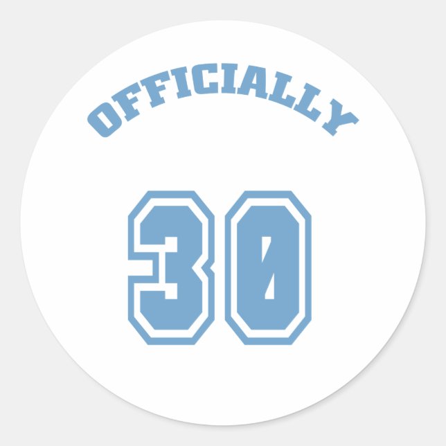 Officially 30 classic round sticker (Front)