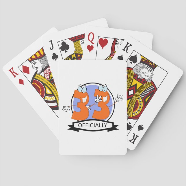 Officially 33 Birthday Logo Playing Cards (Back)