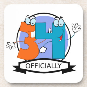 Officially 34 Birthday Banner Coaster