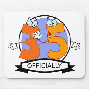 Officially 35 Birthday Logo Mouse Pad