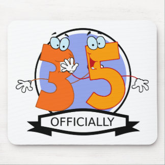 Officially 35 Birthday Logo Mouse Pad