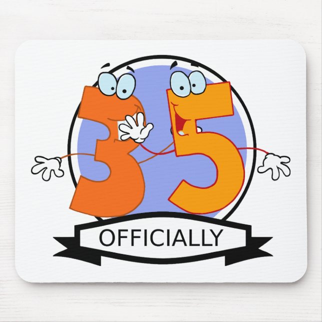 Officially 35 Birthday Logo Mouse Pad (Front)