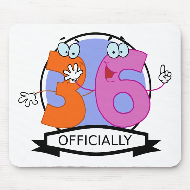 Officially 36 Birthday Banner Mouse Pad (Front)